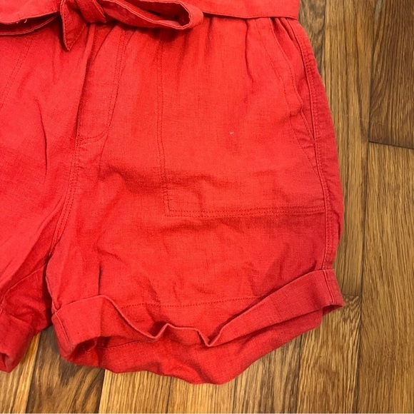 Sanctuary Daily Paperbag Tie Waist Short Red Orange - Picture 4 of 11